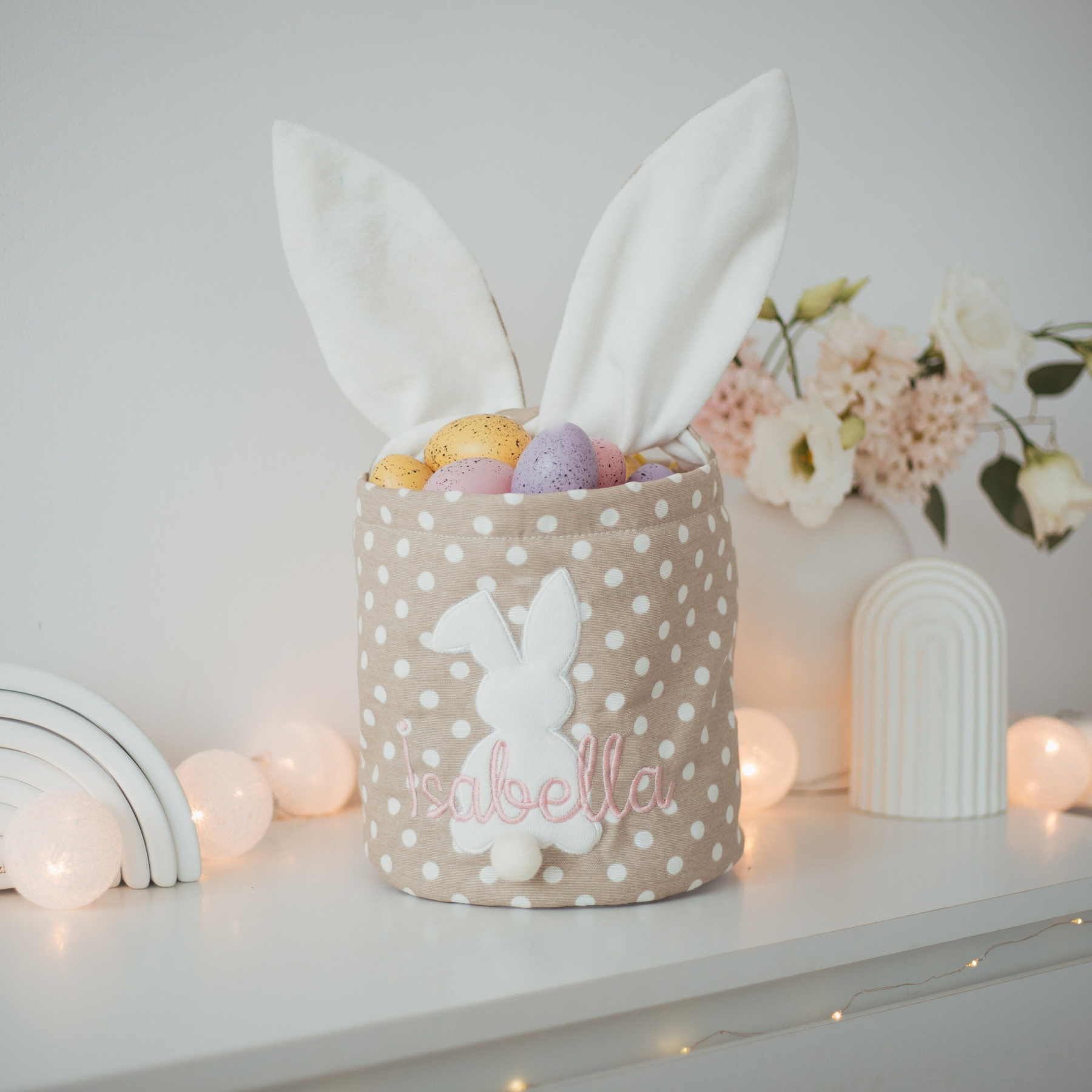 Personalised Embroidered Easter Bunny Basket | CWEaster45
