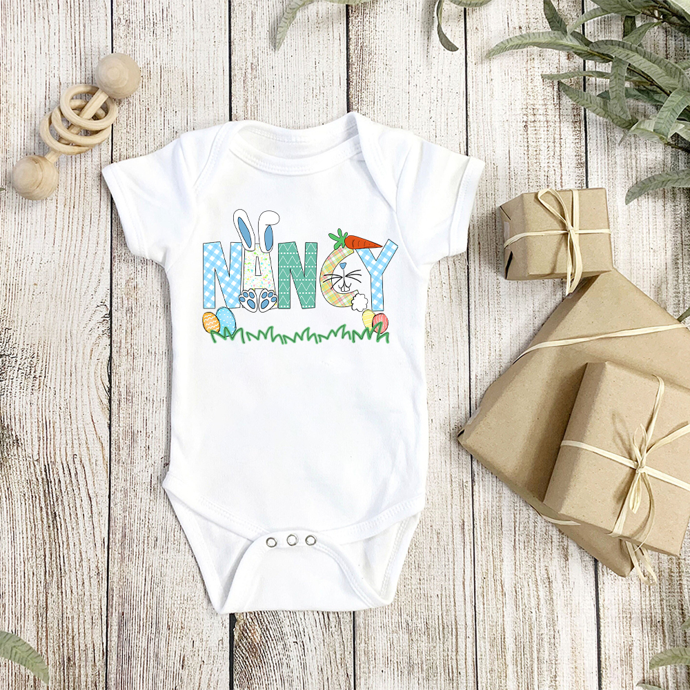 Personalized Baby Cute Easter Bunny Romper | CWEaster51