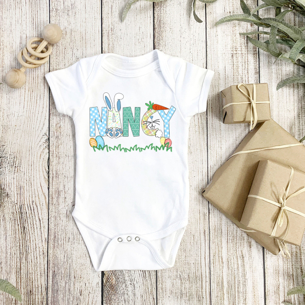 Personalized Baby Cute Easter Bunny Romper | CWEaster51