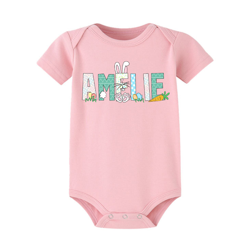 Personalized Baby Cute Easter Bunny Romper | CWEaster51