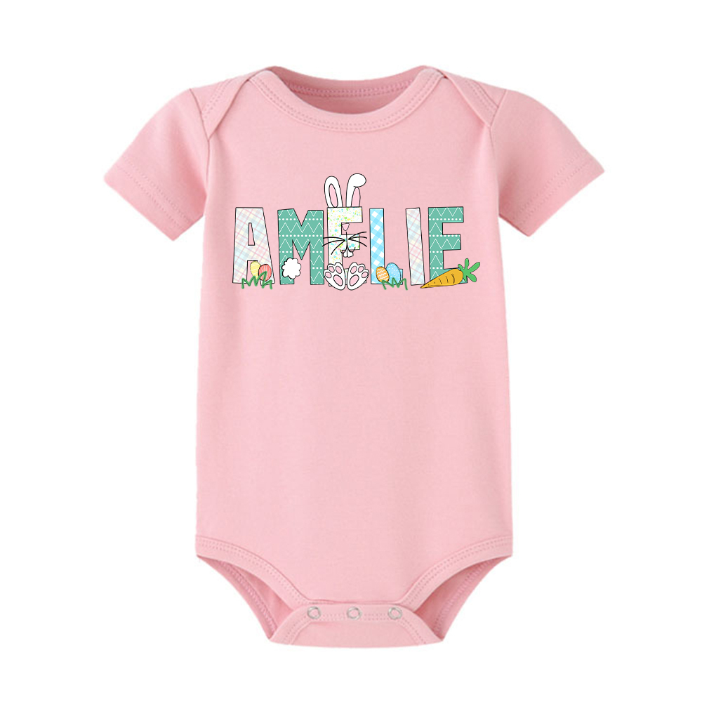 Personalized Baby Cute Easter Bunny Romper | CWEaster51