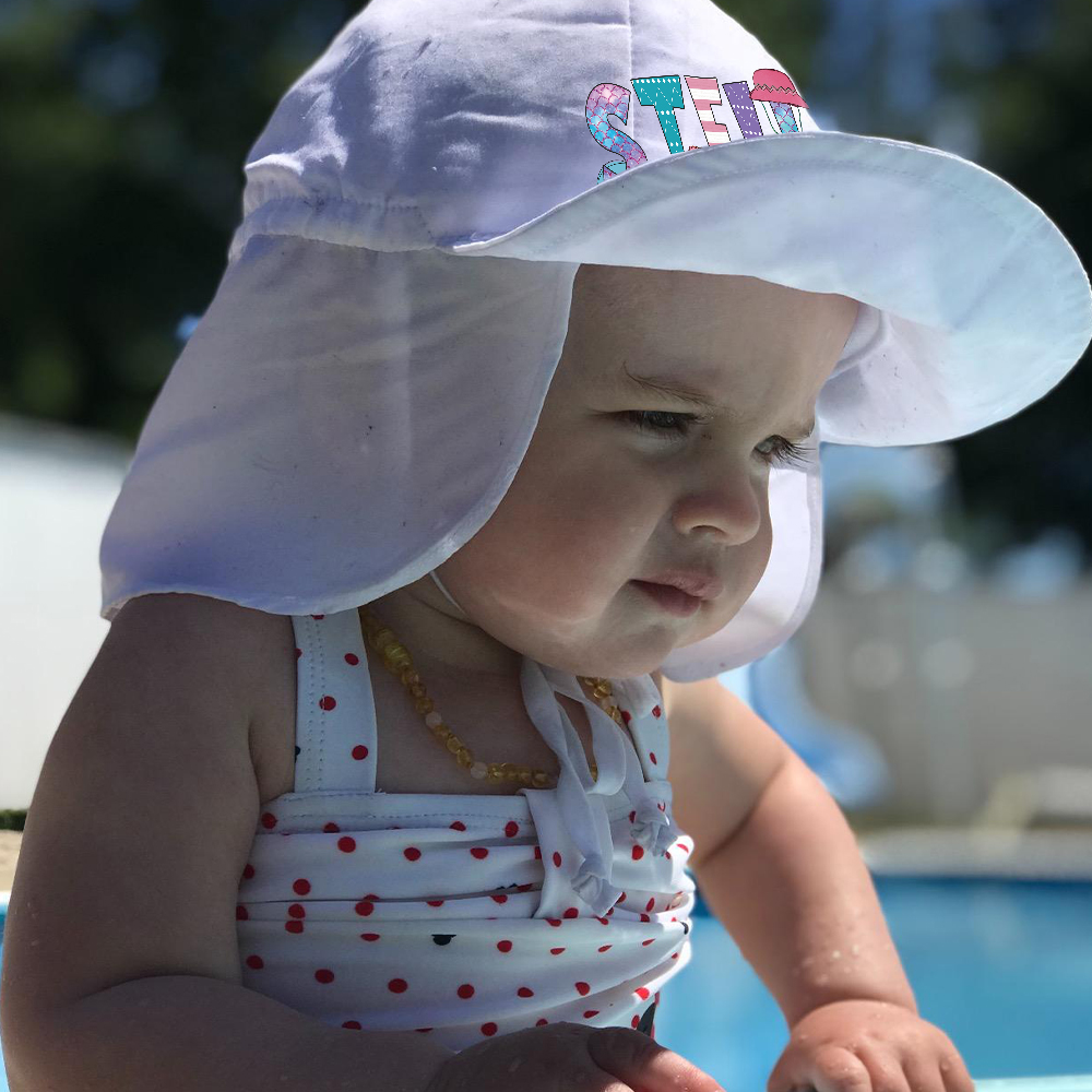 Personalized Kids UV Sun Hat with Neck Protection | CWBeach171