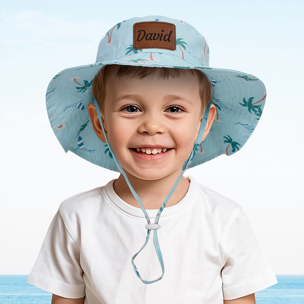 Personalized Leather Patch Cute Bucket Hat for Comfort & Unique | CWBeach174