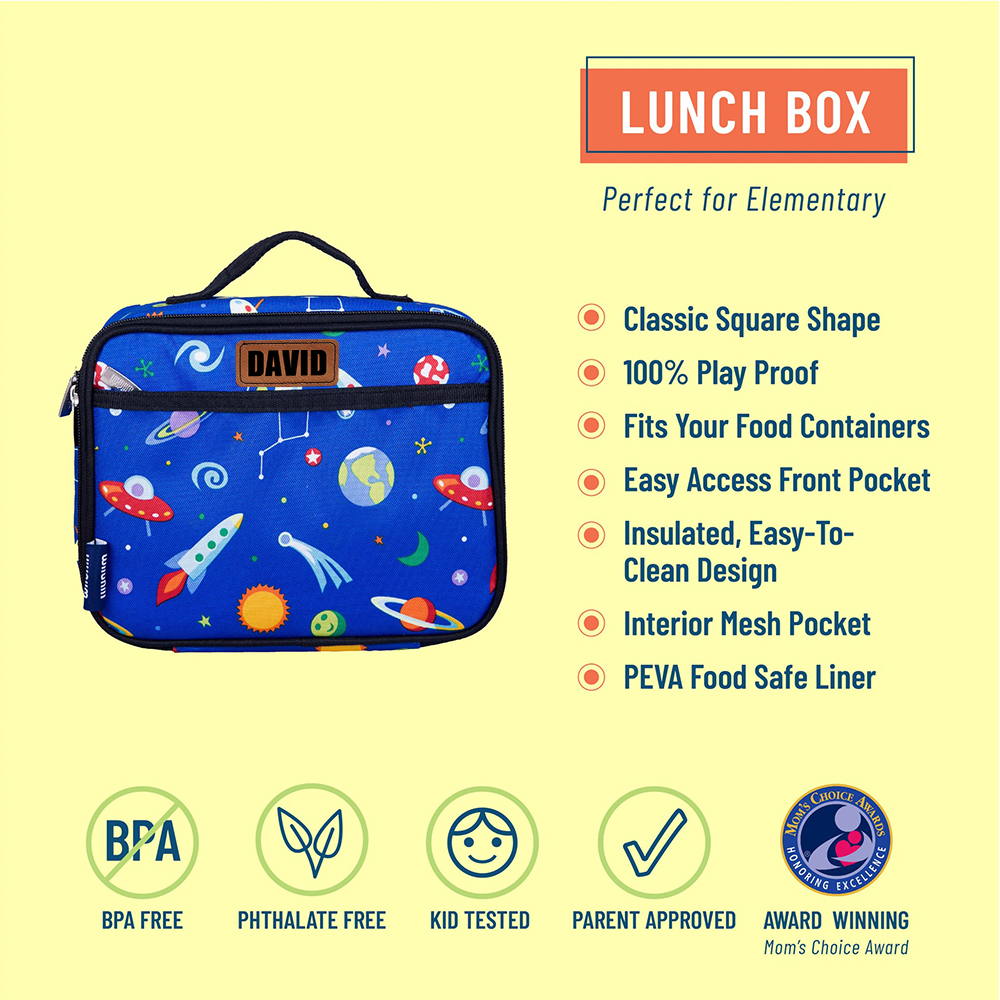 Personalized Kids Leather Patch Cute Lunch Bag
