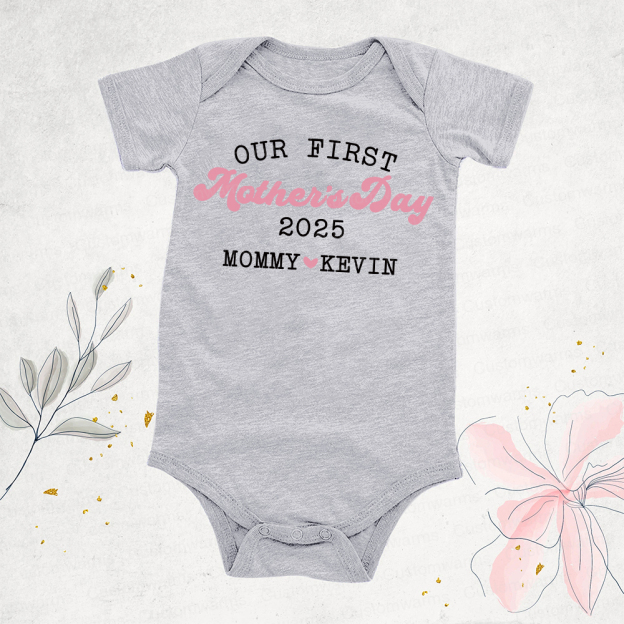 Personalized First Mother's Day Mommy and Baby Outfit | CWFamily30