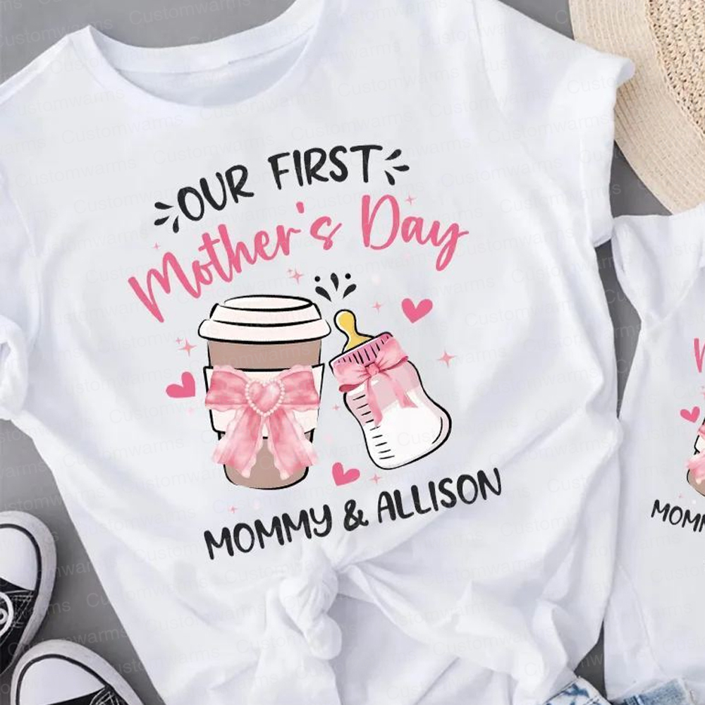 Personalized First Mother's Day Mommy and Baby Outfit | CWFamily16