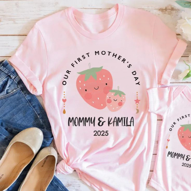 Personalized First Mother's Day Mommy and Baby Outfit | CWFamily18