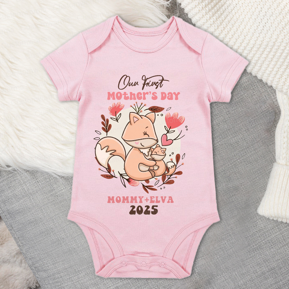 Personalized First Mother's Day Mommy and Baby Outfit | CWFamily40