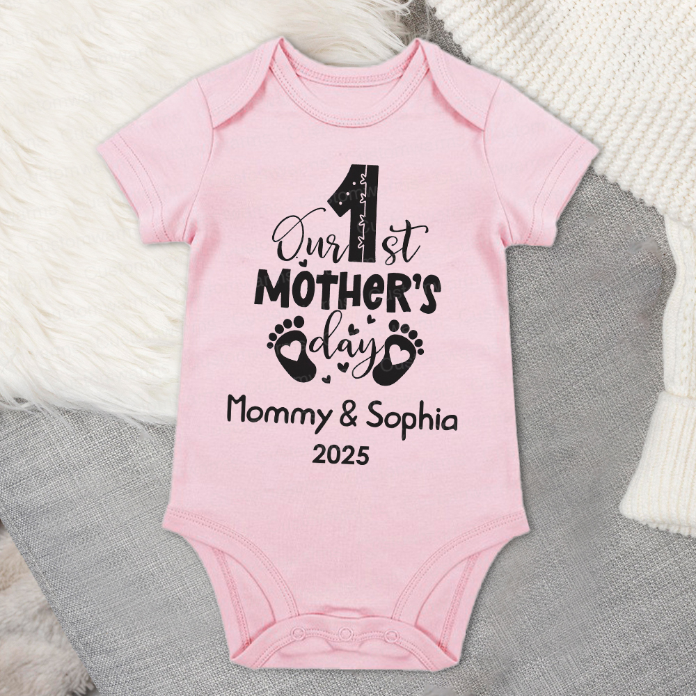 Personalized First Mother's Day Mommy and Baby Outfit | CWFamily20