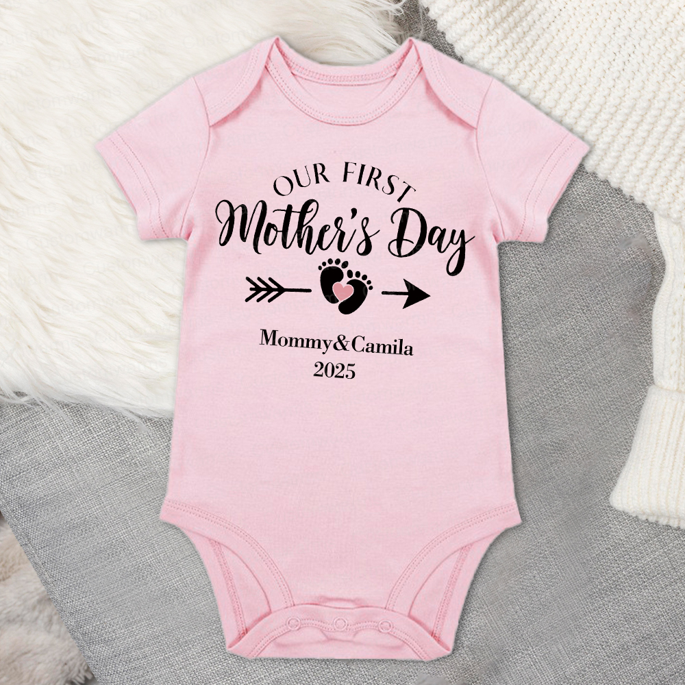 Personalized First Mother's Day Mommy and Baby Outfit | CWFamily23