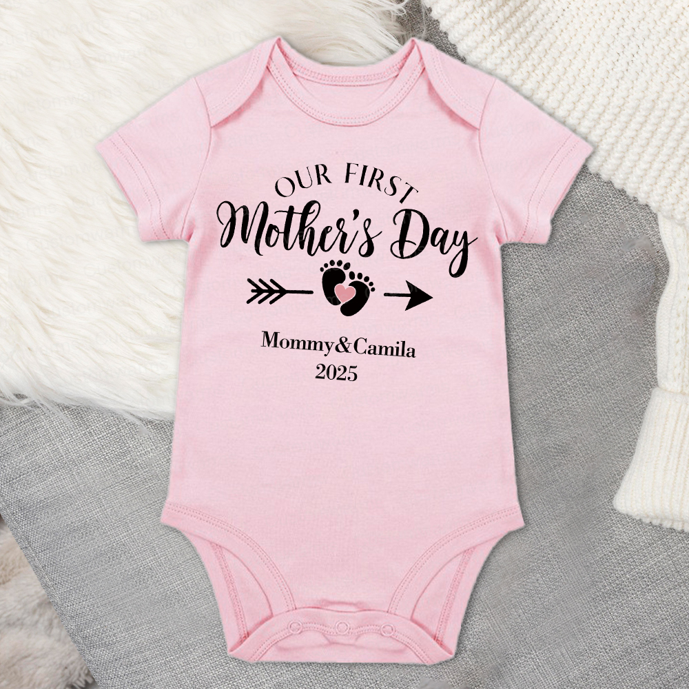 Personalized First Mother's Day Mommy and Baby Outfit | CWFamily23