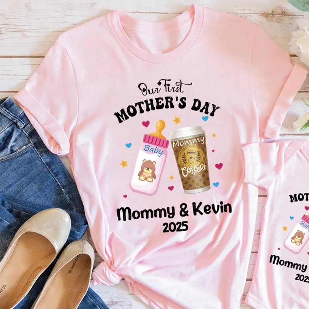 Personalized First Mother's Day Mommy and Baby Outfit | CWFamily25