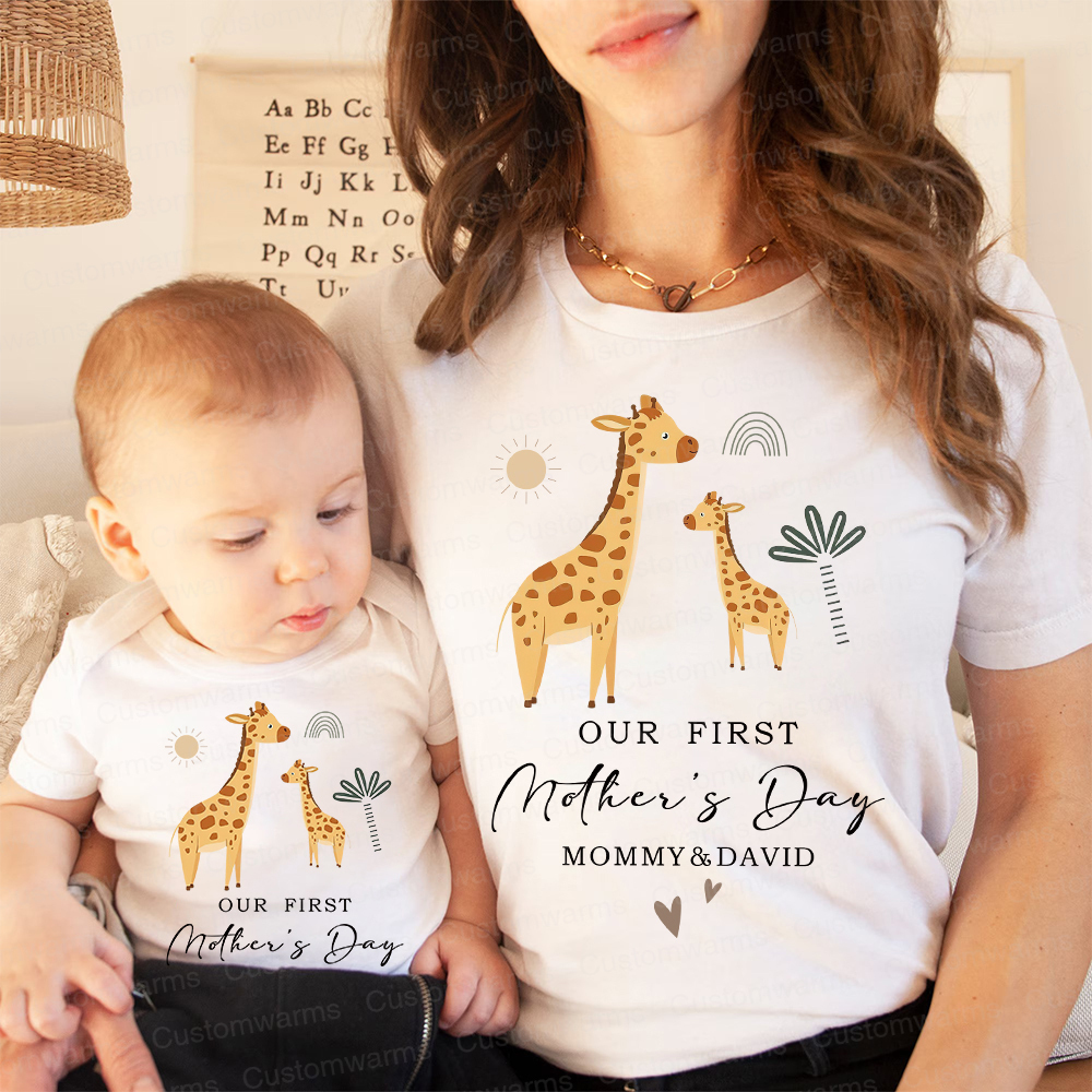 Personalized First Mother's Day Mommy and Baby Outfit | CWFamily28
