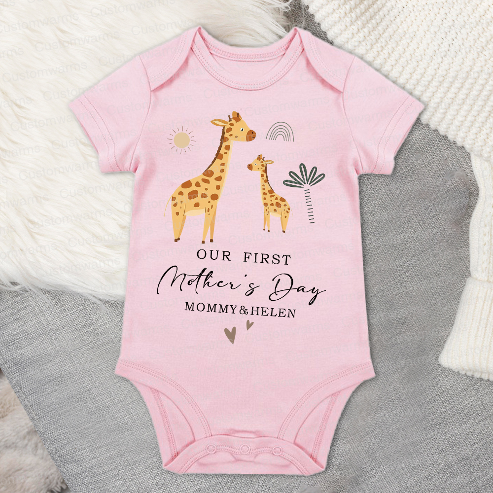 Personalized First Mother's Day Mommy and Baby Outfit | CWFamily28