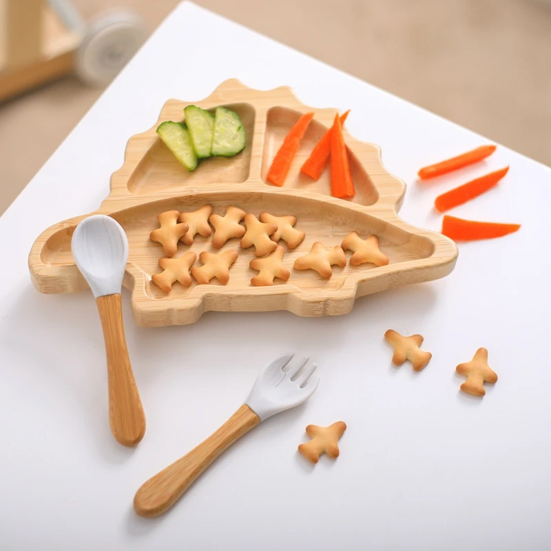Personalised Baby Bamboo Dinosaur Plate Set | CWBaby20
