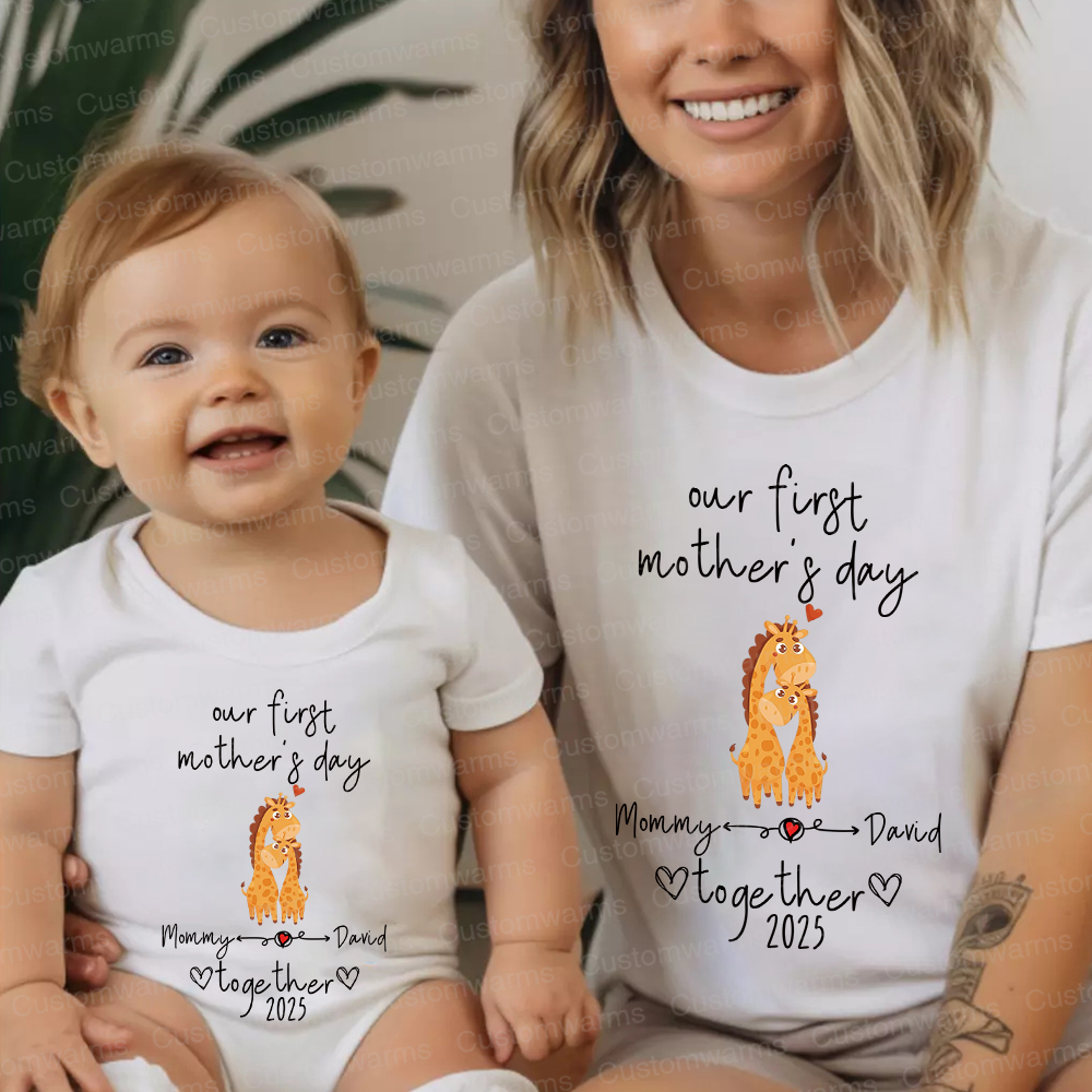 Personalized First Mother's Day Mommy and Baby Outfit | CWFamily43