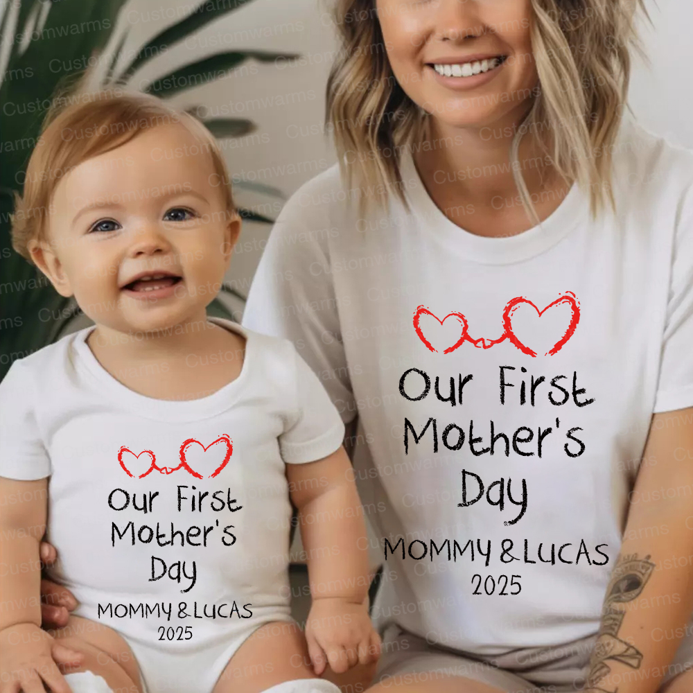 Personalized First Mother's Day Mommy and Baby Outfit | CWFamily44