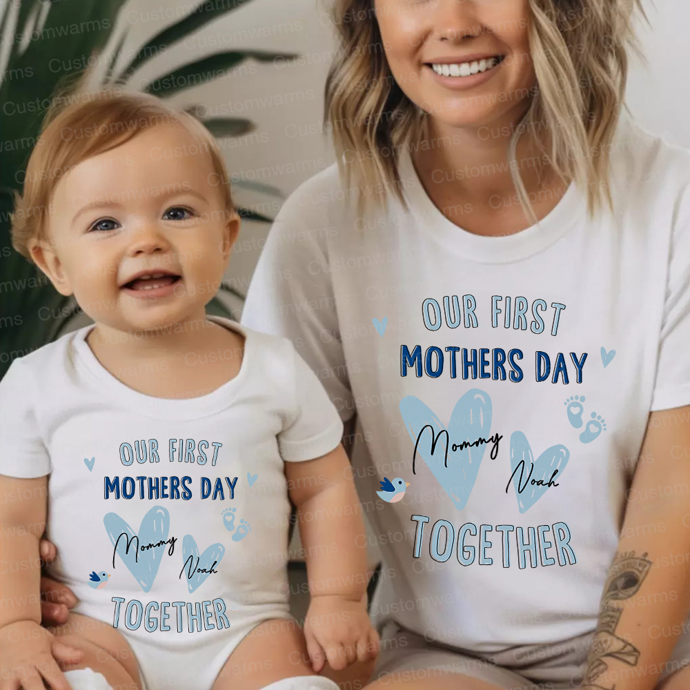 Personalized First Mother's Day Mommy and Baby Outfit | CWFamily47