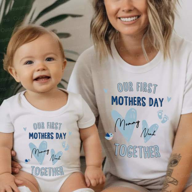 Personalized First Mother's Day Mommy and Baby Outfit | CWFamily47