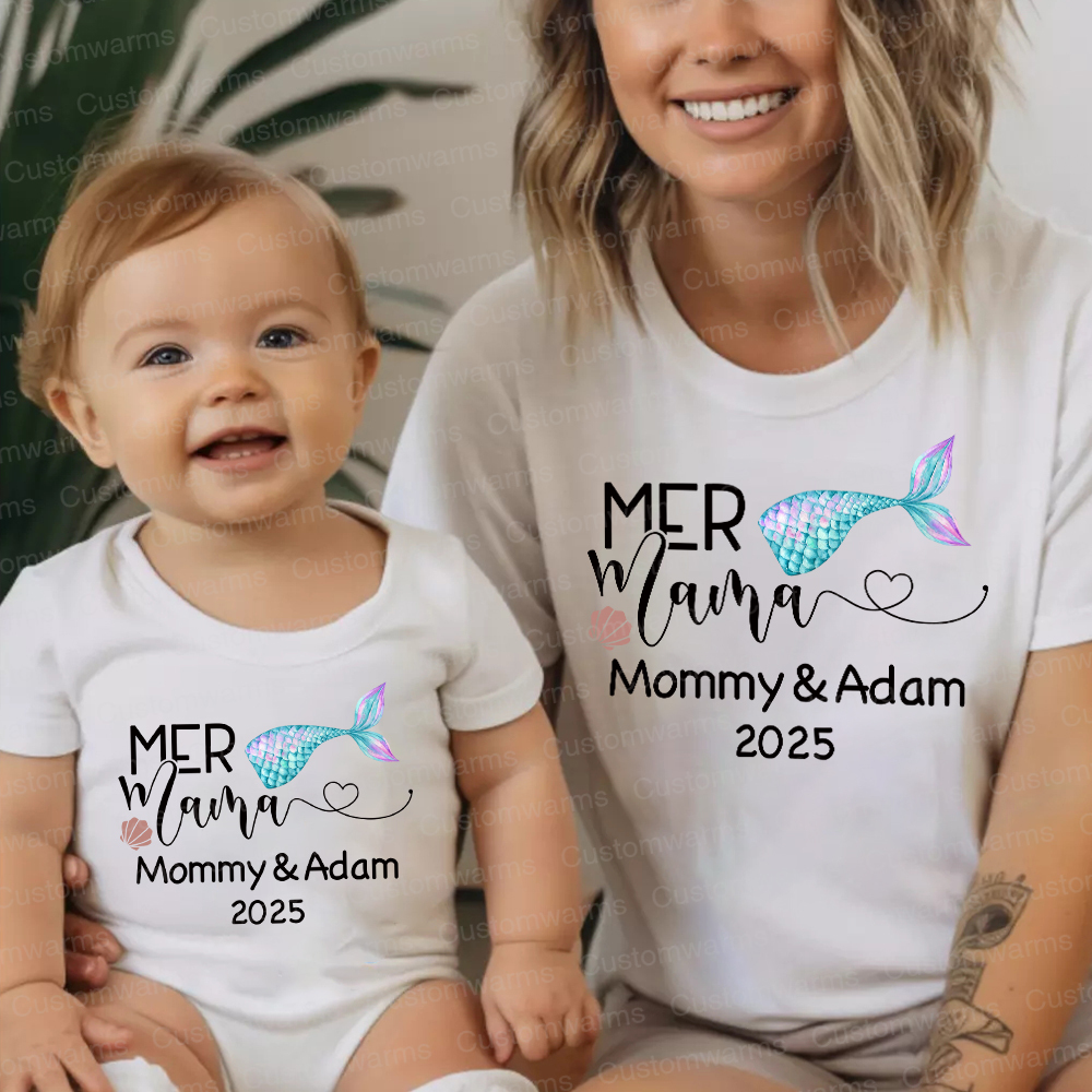 Personalized First Mother's Day Mommy and Baby Outfit | CWFamily52