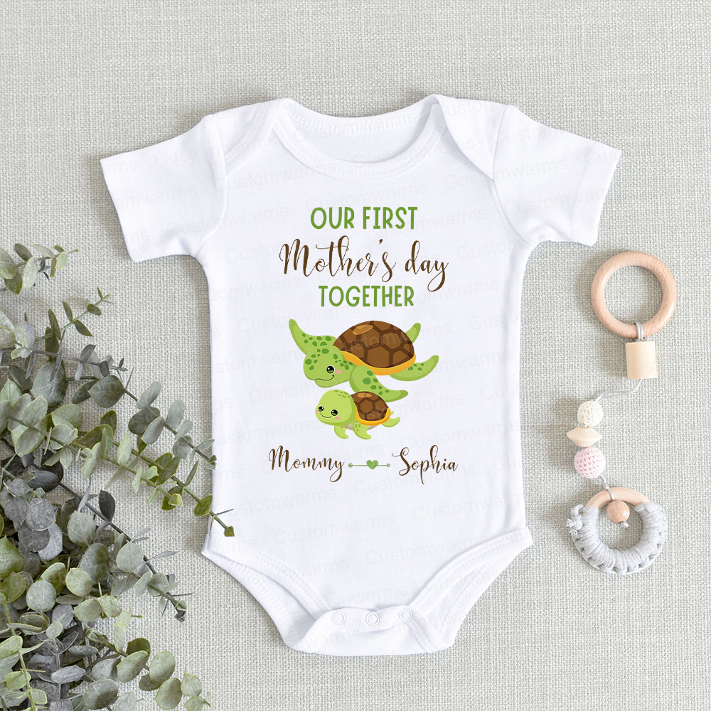Personalized First Mother's Day Mommy and Baby Outfit | CWFamily46