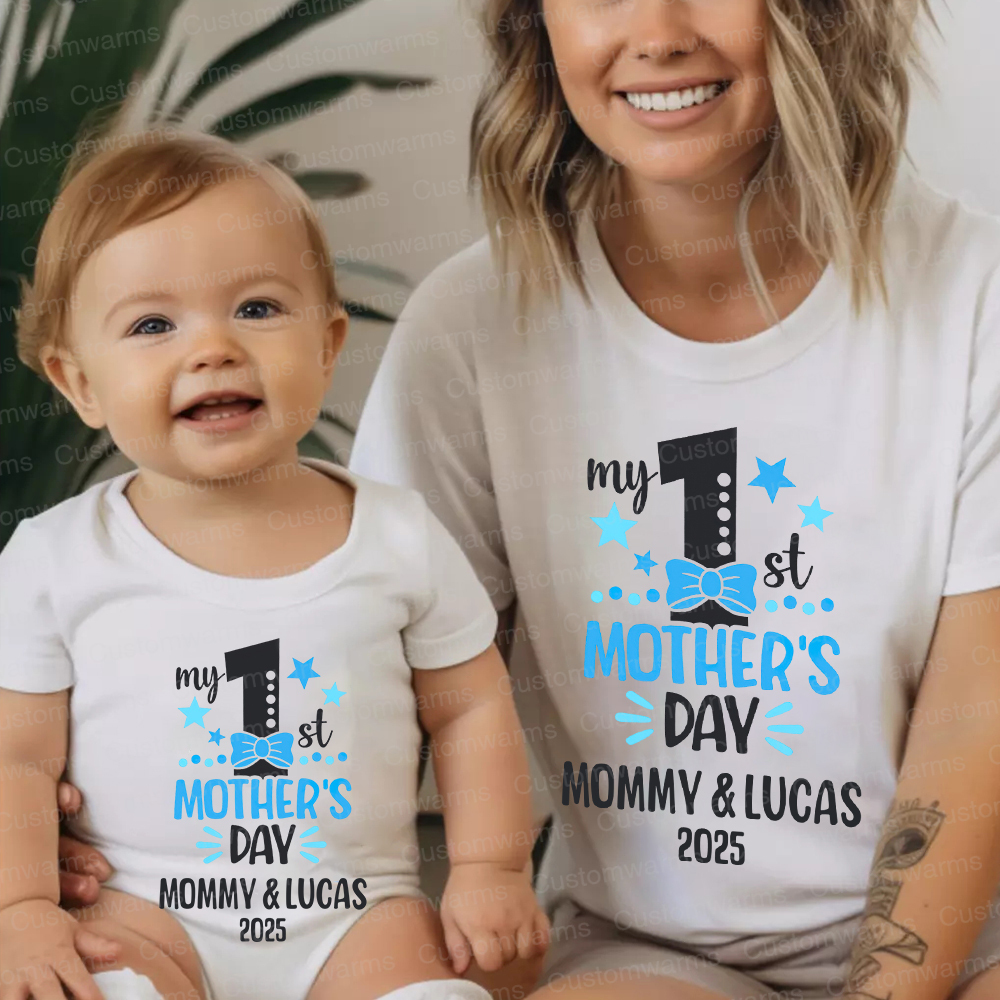 Personalized First Mother's Day Mommy and Baby Outfit | CWFamily53
