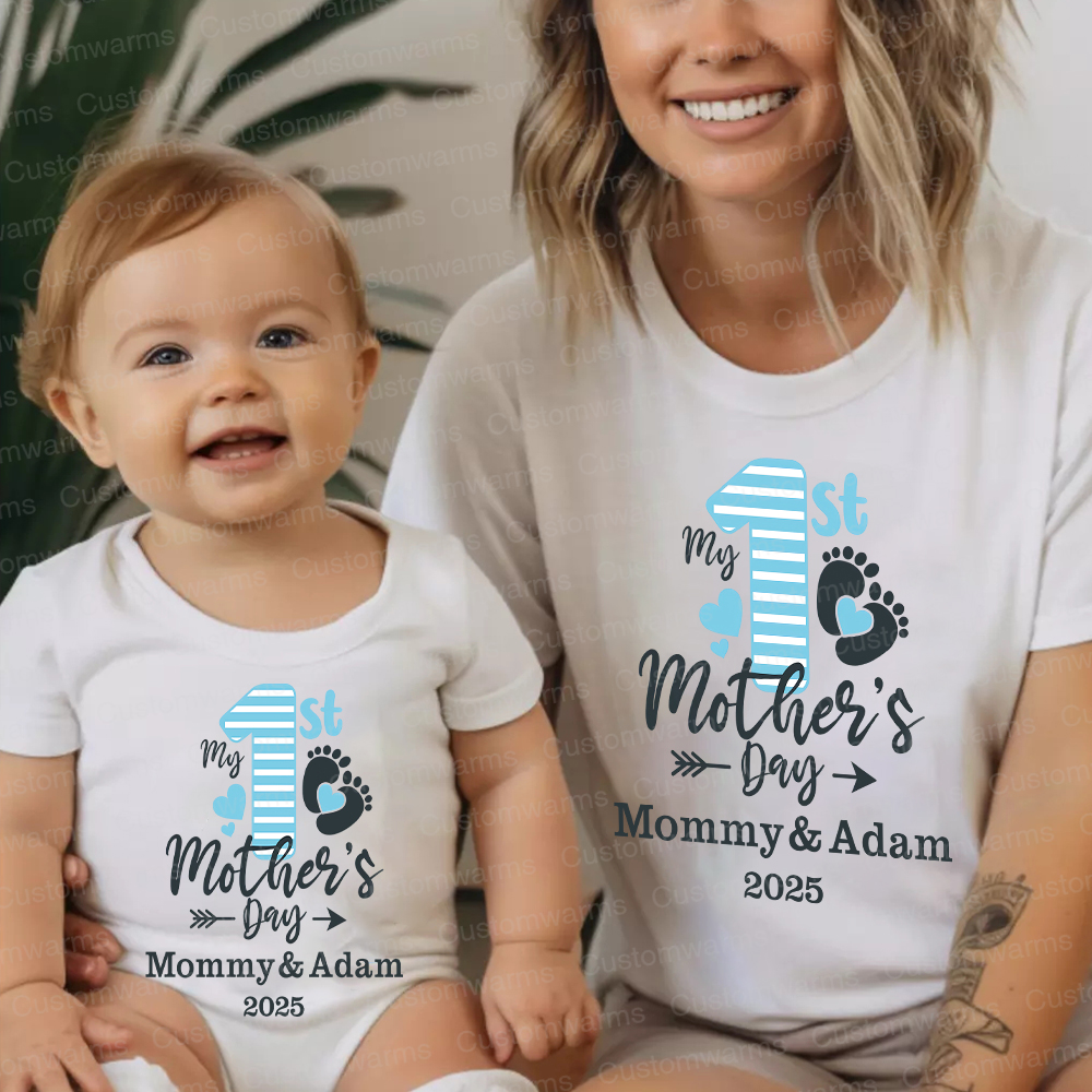 Personalized First Mother's Day Mommy and Baby Outfit | CWFamily54