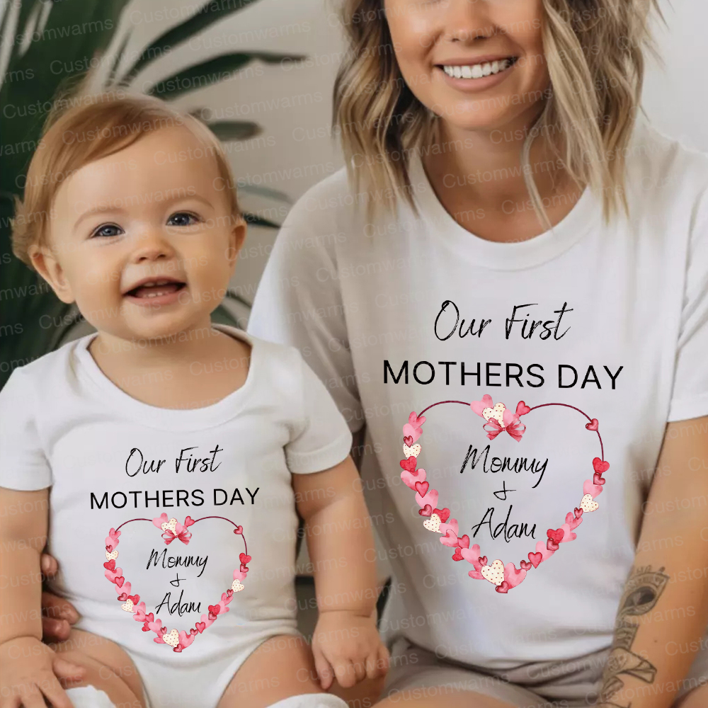 Personalized First Mother's Day Mommy and Baby Outfit | CWFamily59