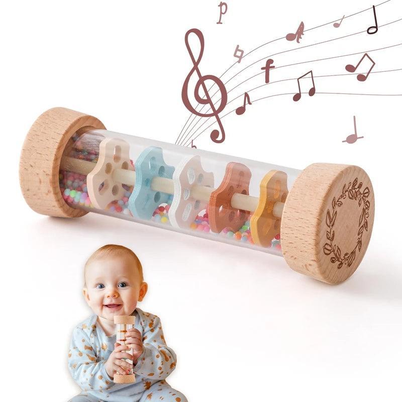 Personalized Baby Wood Rattle Sensory Toy | CWToy135