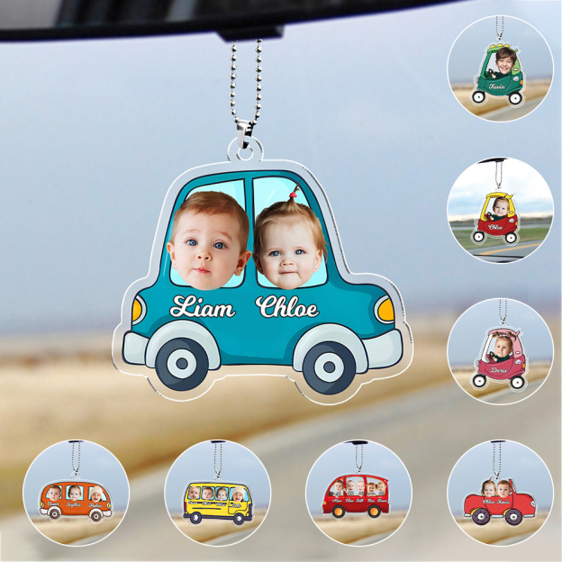 Personalized Kid Photos Car Hanger Fathers Day Gift | CWToy125