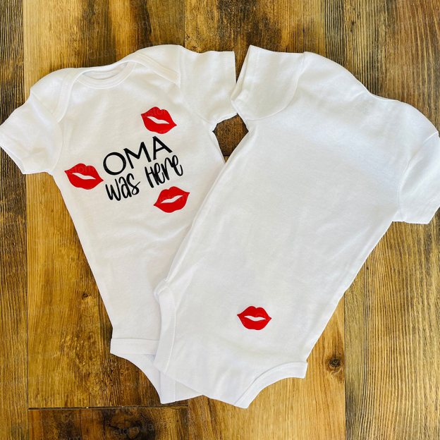 Personalized Baby I Was Here Kisses Romper | CWBaby215
