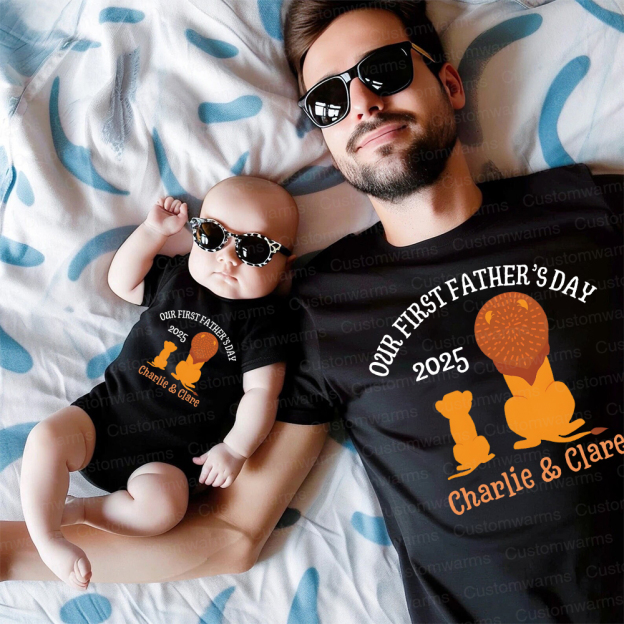 Personalized First Father's Day Daddy and Baby Outfit | CWFamily65