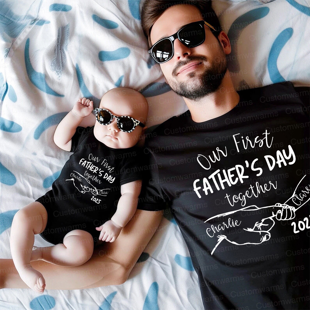 Personalized First Father's Day Daddy and Baby Outfit | CWFamily66