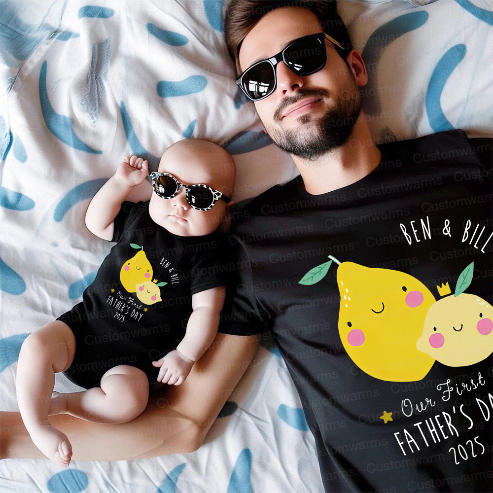 Personalized First Father's Day Daddy and Baby Outfit | CWFamily69