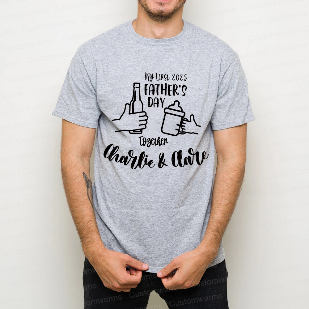 Personalized First Father's Day Daddy and Baby Outfit | CWFamily68