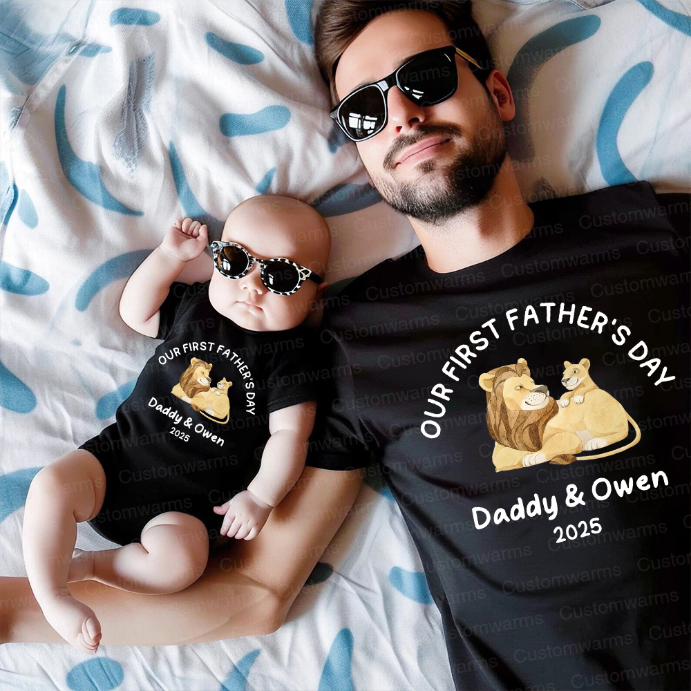 Personalized First Father's Day Daddy and Baby Outfit | CWFamily77