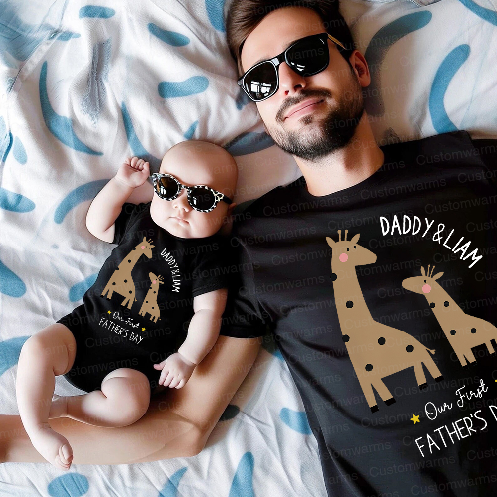 Personalized First Father's Day Daddy and Baby Outfit | CWFamily79