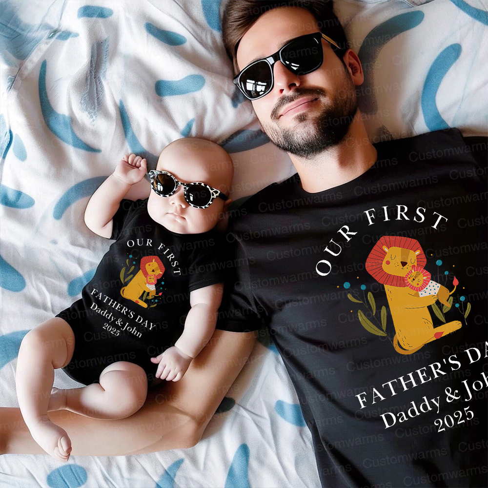 Personalized First Father's Day Daddy and Baby Outfit | CWFamily83