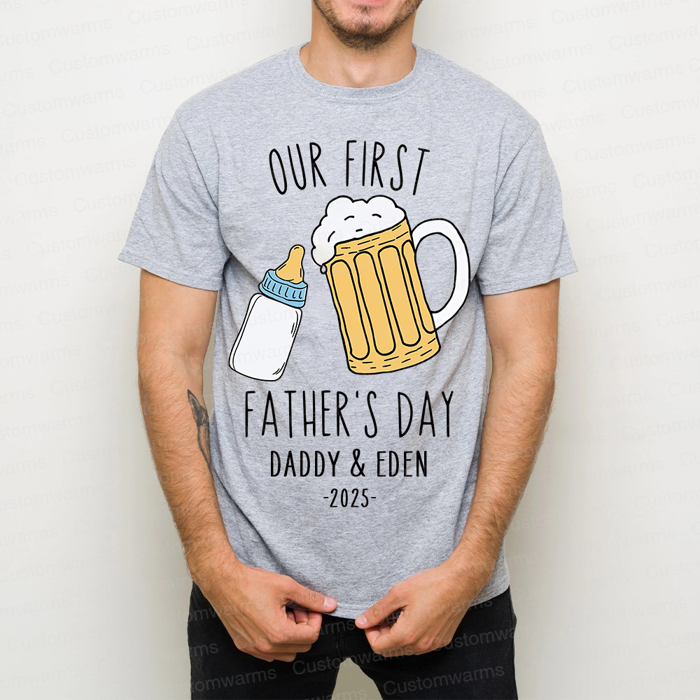 Personalized First Father's Day Daddy and Baby Outfit | CWFamily88
