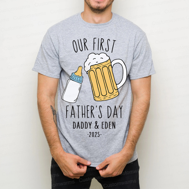 Personalized First Father's Day Daddy and Baby Outfit | CWFamily88
