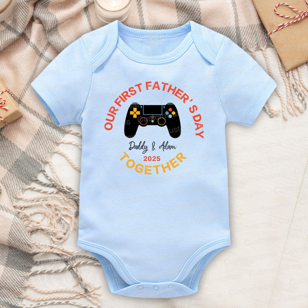 Personalized First Father's Day Daddy and Baby Outfit | CWFamily96