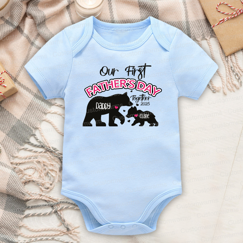 Personalized First Father's Day Daddy and Baby Outfit | CWFamily97