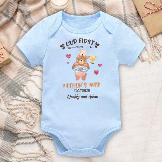 Personalized First Father's Day Daddy and Baby Outfit | CWFamily98