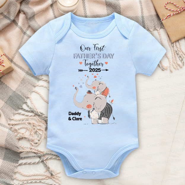 Personalized First Father's Day Daddy and Baby Outfit | CWFamily100