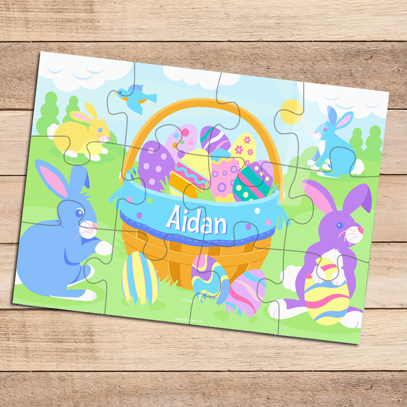 Personalized Happy Easter Wooden Jigsaw Puzzle | Wood36