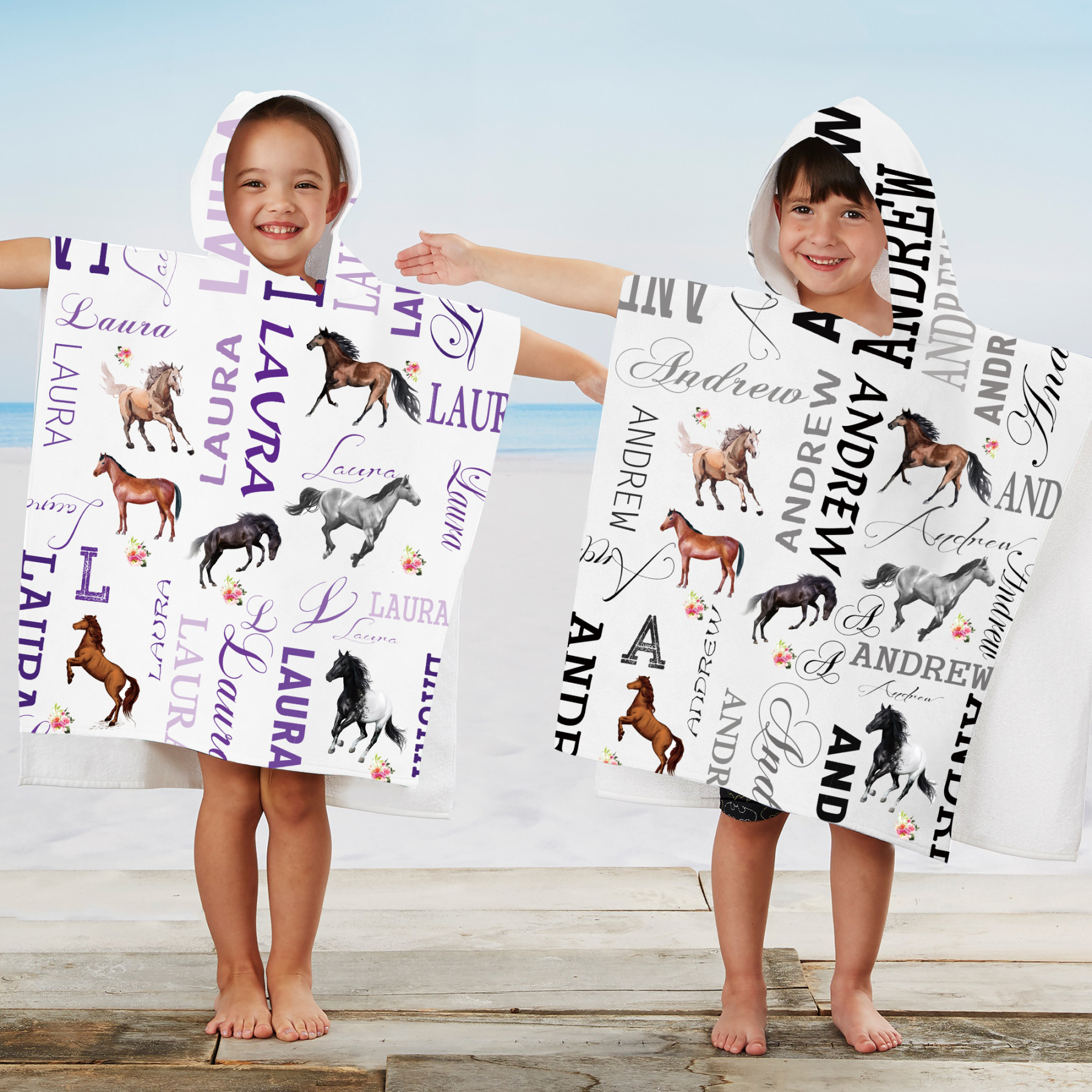 Personalized Hooded Beach Towel for Summer & Beach | CWHTowel05