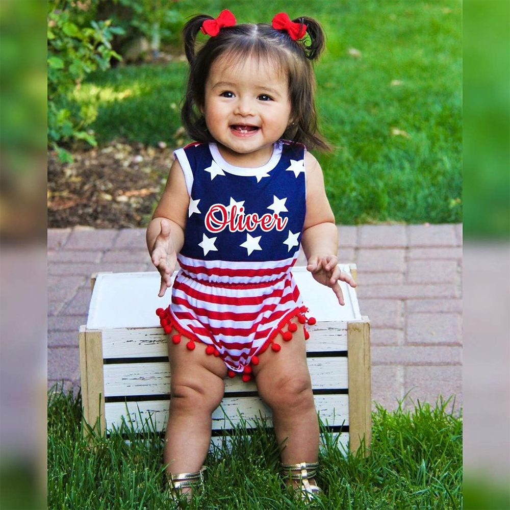 Personalized 4th of July Independence Day Romper | CWBaby238