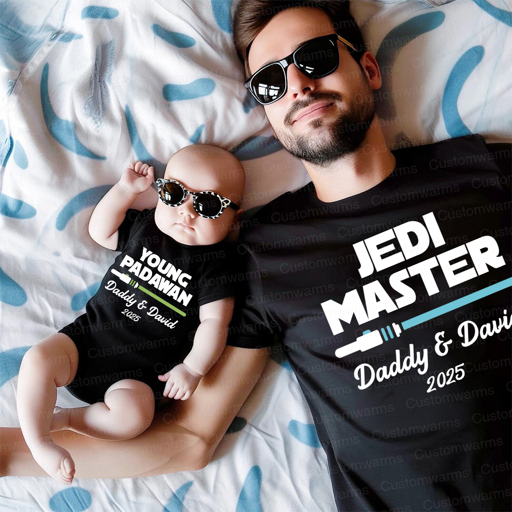 Personalized First Father's Day Daddy and Baby Outfit | CWFamily102