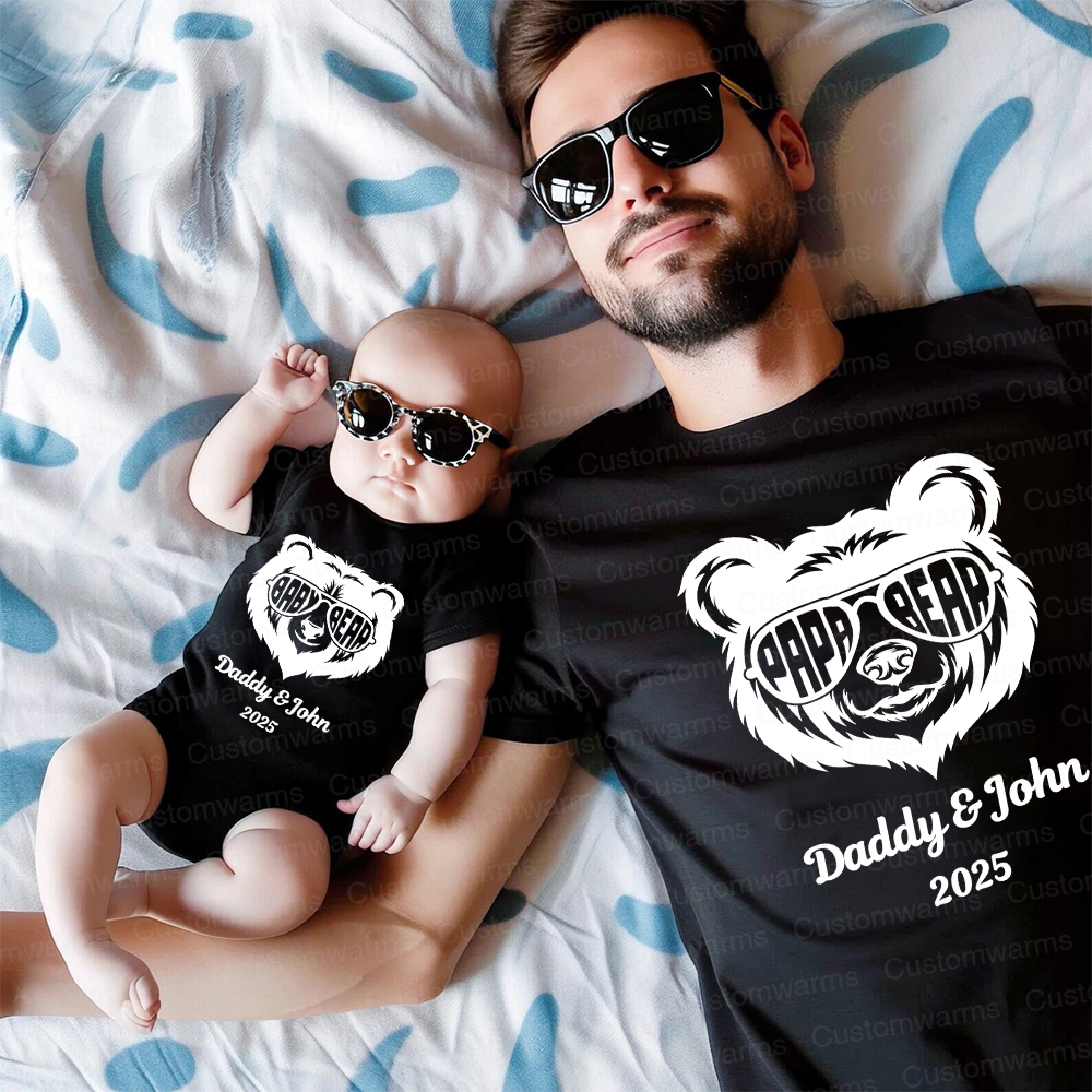 Personalized First Father's Day Daddy and Baby Outfit | CWFamily104