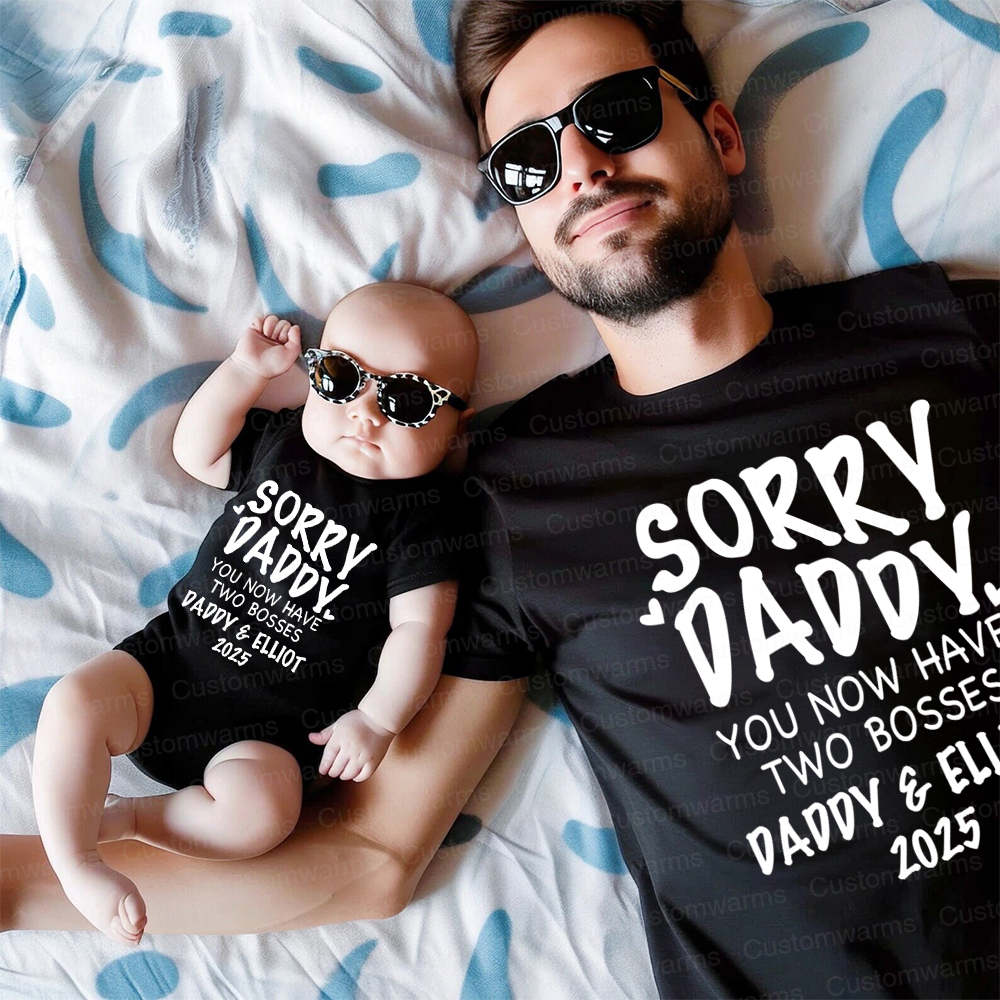 Personalized First Father's Day Daddy and Baby Outfit | CWFamily105